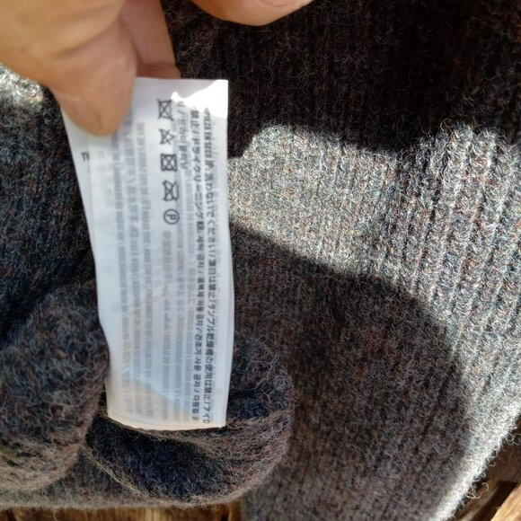 Abercrombie & Fitch Wool Sweater Men's Extra Large Brown Mock 1/4 Zip Pullover - Picture 5 of 10